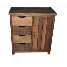Mayco Handmade Fir Solid Wood Small Four Drawers Single Door Cabinet